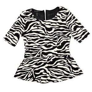 Zebra Printed Peplum Top